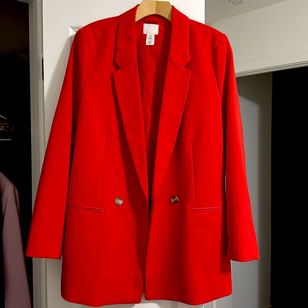 Bright orange blazer